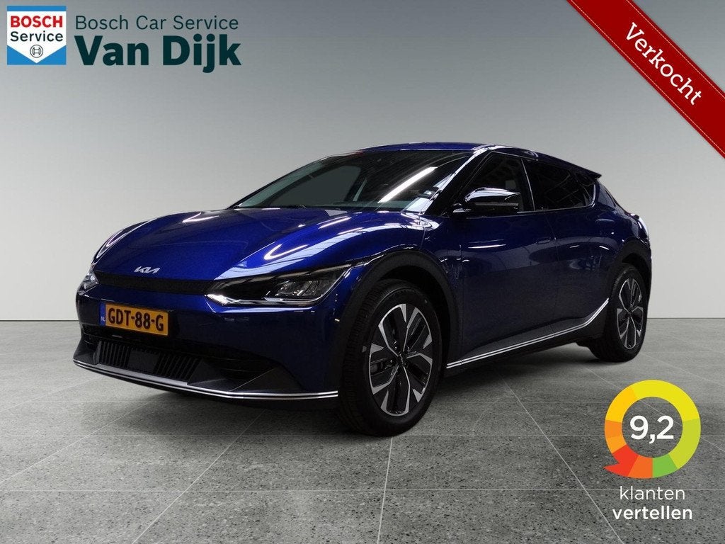 Kia EV6 Light Edition 58 kWh verkocht, Auto's, Kia, Automaat, Achterwielaandrijving, Gebruikt, Blauw