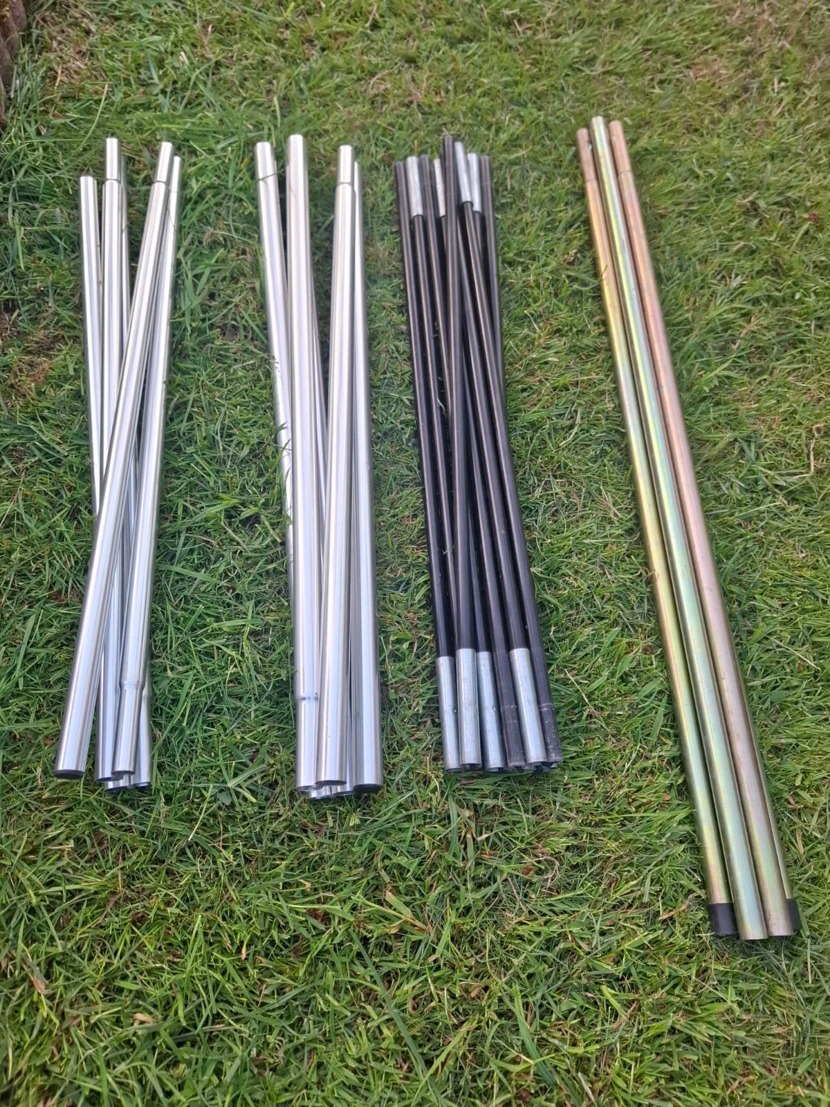 Diverse tentstokken - aluminium, glasvezel, staal p/set, Ophalen of Verzenden