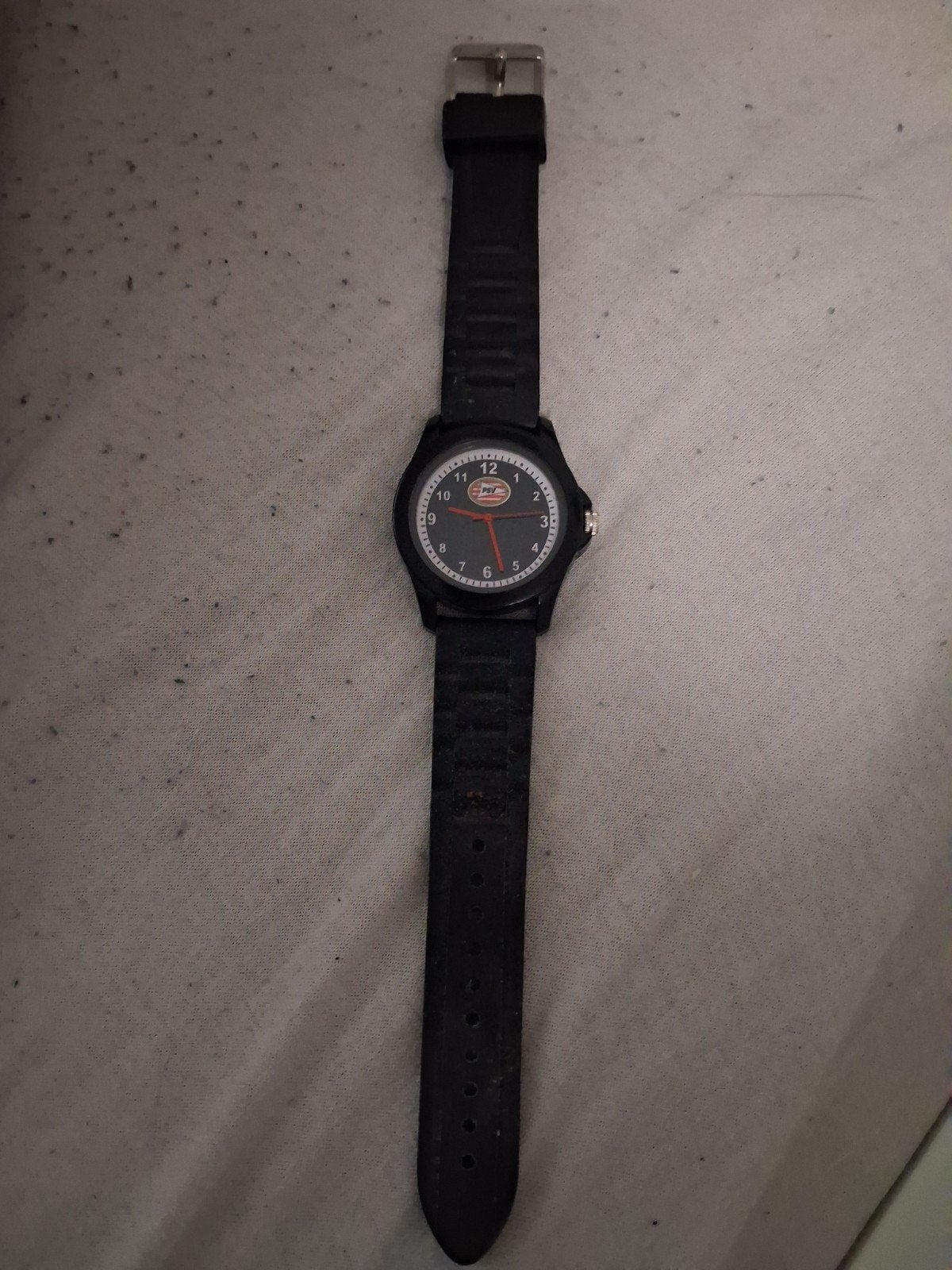 PSV Horloge - Zwart Polshorloge met PSV Logo, Kunststof, Gebruikt, Polshorloge, Kunststof