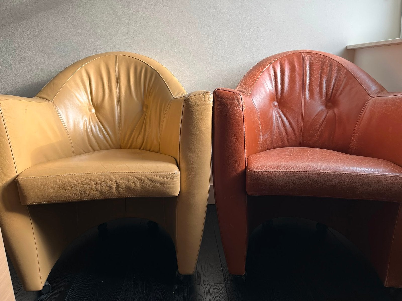 2 fauteuils Leolux, Ophalen of Verzenden, Gebruikt, 75 tot 100 cm, 50 tot 75 cm