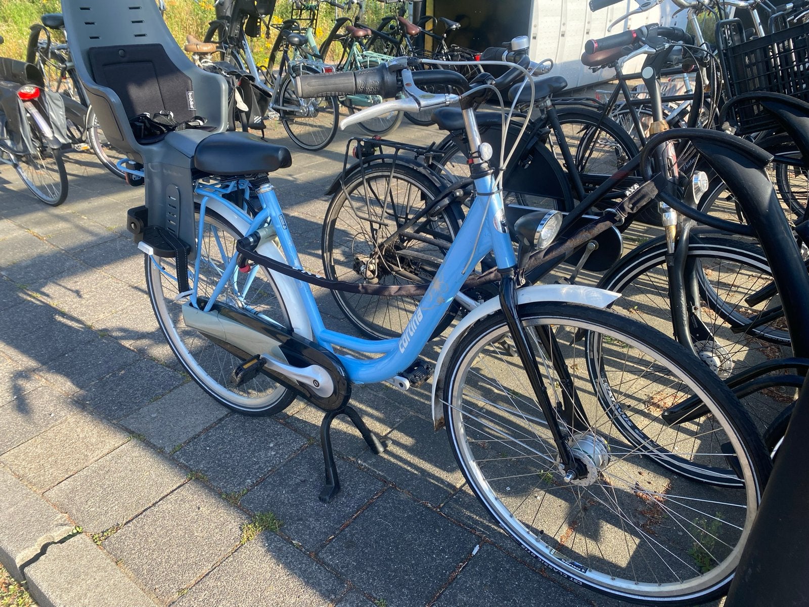 Cortina Roots Combibike S1 Damesfiets - Lichtblauw, Gebruikt, Velgrem, Versnellingen, 50 tot 53 cm
