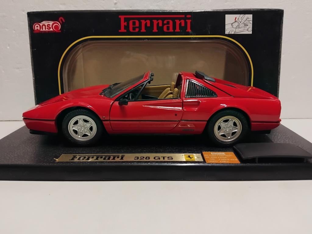 Ferrari 328 GTS incl rood Magnum look Anson metal 1:18 KRD, Hobby en Vrije tijd, Modelauto's | 1:18, Ophalen of Verzenden, Zo goed als nieuw