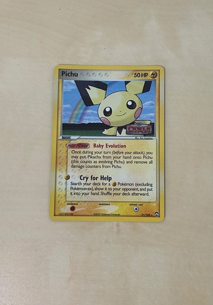 Pokemon Pichu Reverse Holo #21, Hobby en Vrije tijd, Verzenden, Zo goed als nieuw, Losse kaart