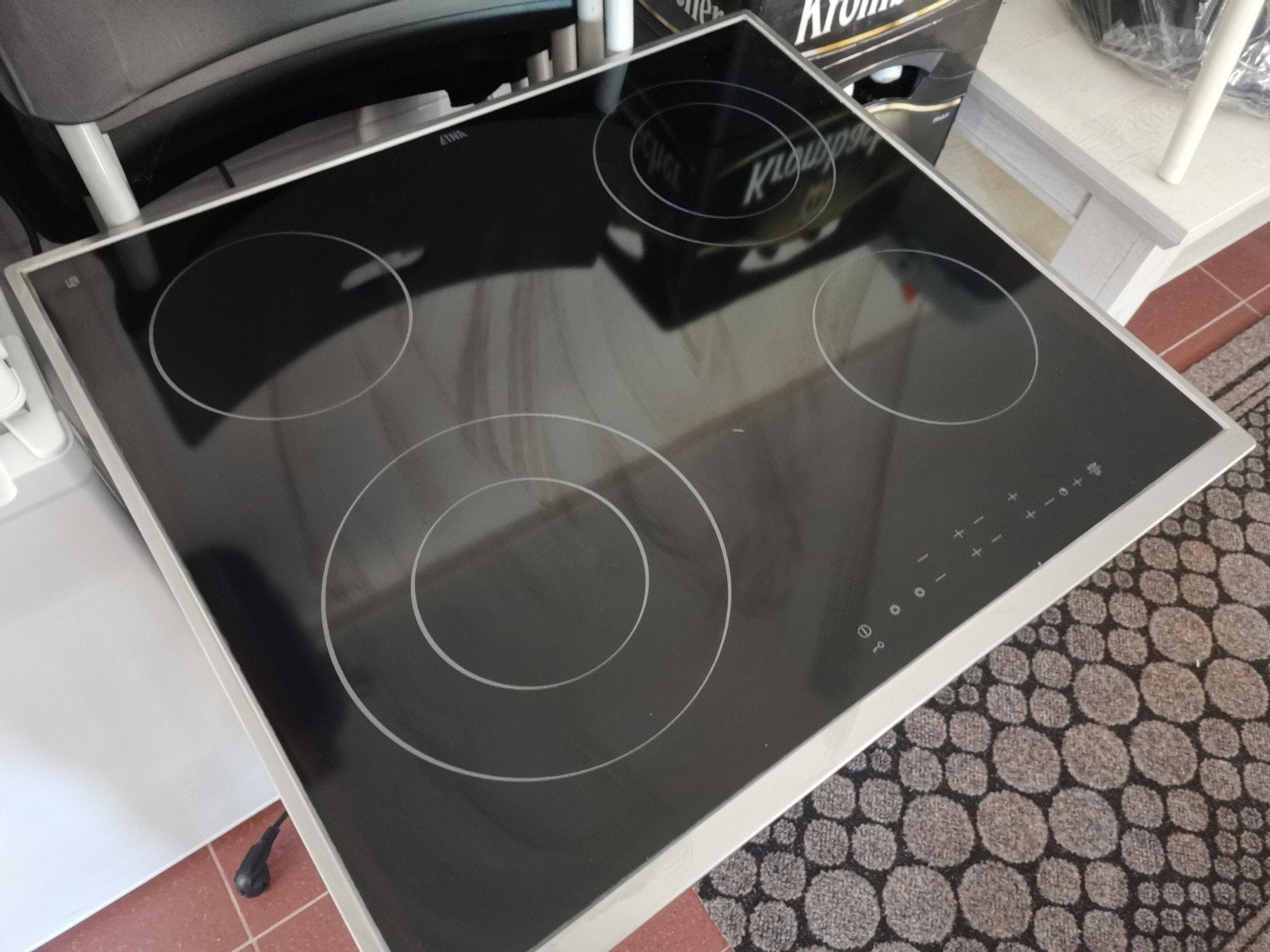 ETNA KC360RVS Keramische inbouw Kookplaat, Witgoed en Apparatuur, Kookplaten, Ophalen, Keramisch, 4 kookzones, Zo goed als nieuw
