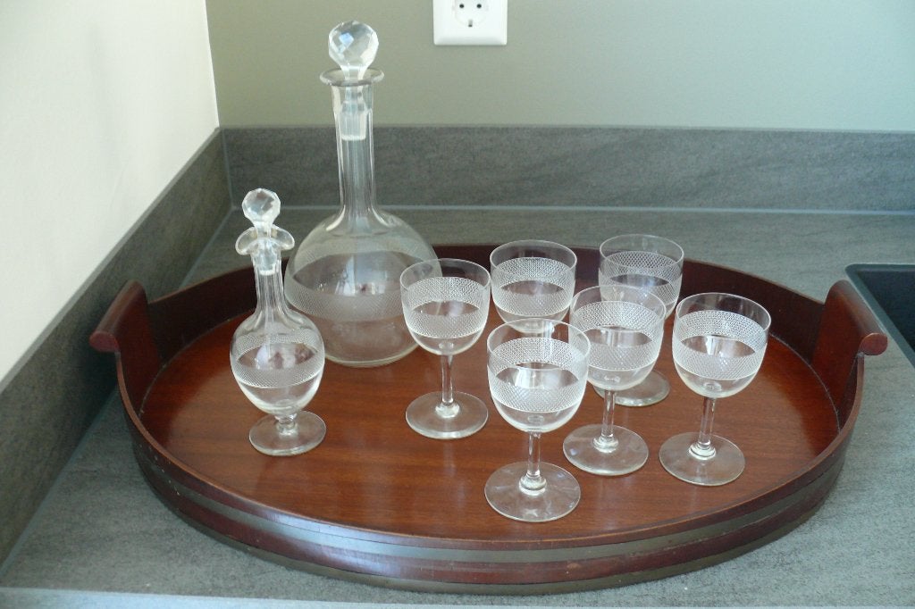 6 glaasjes, antiek, kristal, Ophalen of Verzenden
