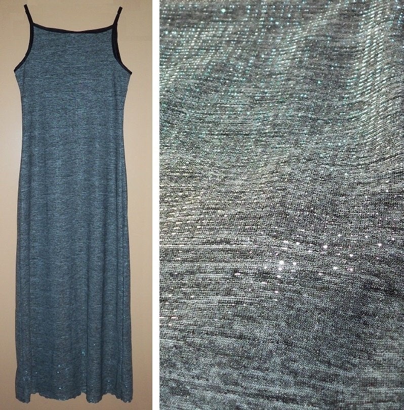Lange jurk, zwart - grijs met zilver, zonder mouw, S, nieuw, Kleding | Dames, Jurken, Zwart, Nieuw, Ophalen of Verzenden, Maat 36 (S)