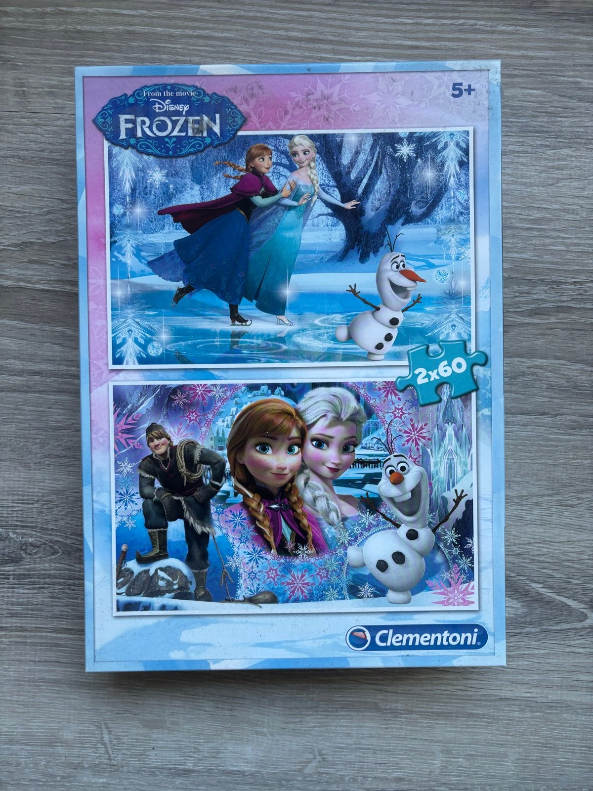 Disney Frozen Puzzel 2x60 stukjes, Ophalen of Verzenden, Meer dan 50 stukjes, Zo goed als nieuw, 6 jaar of ouder