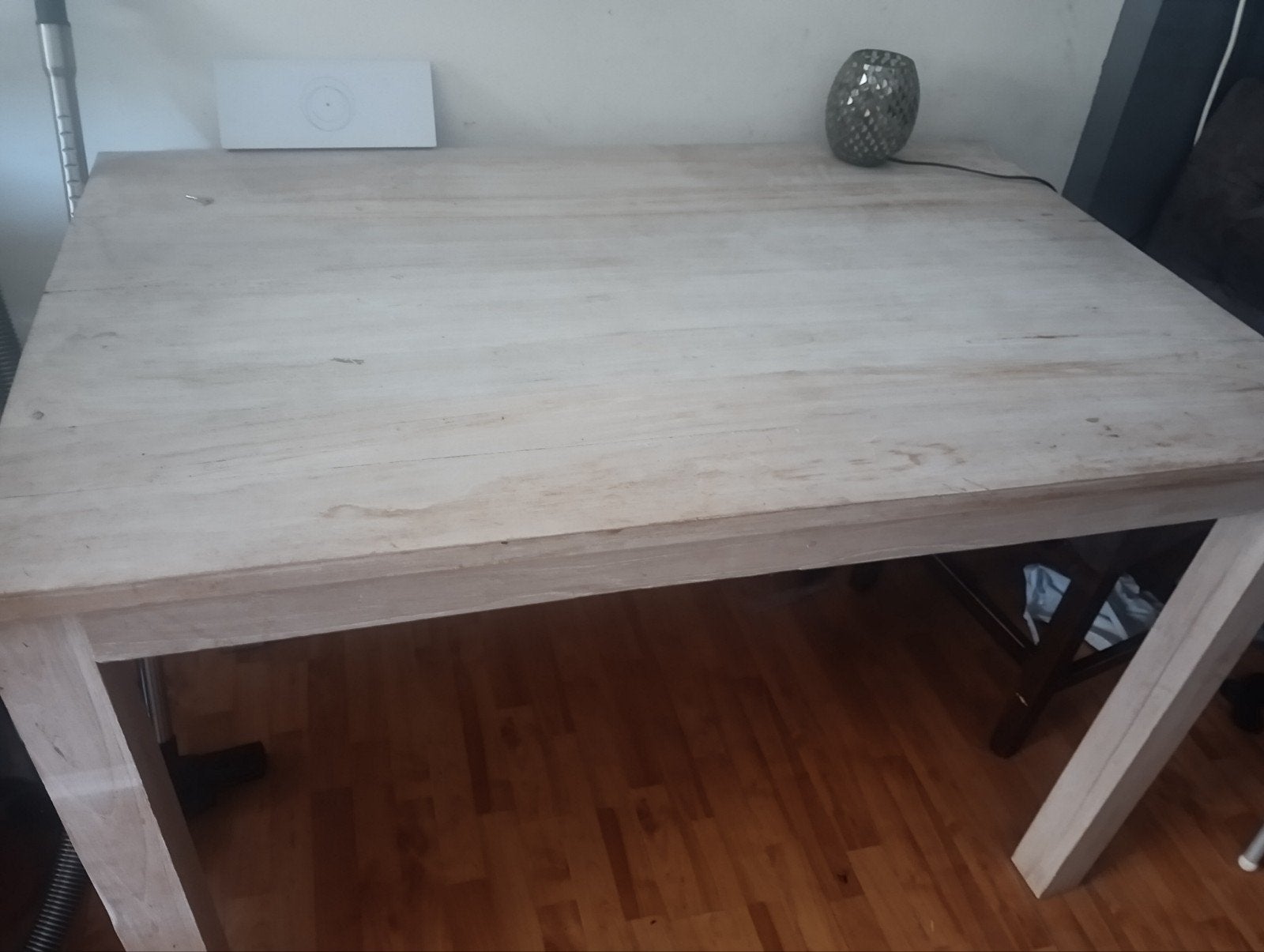 Eetkamer tafel whitewash, Huis en Inrichting, Ophalen, Gebruikt, Rechthoekig, 50 tot 100 cm
