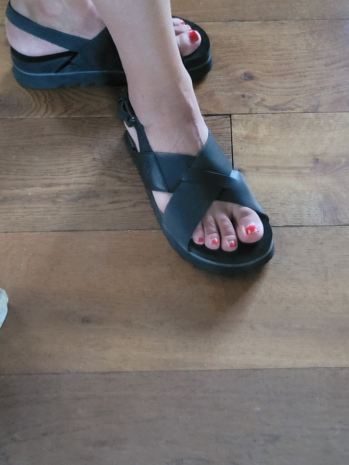 Timberland damessandalen mt.39 zwart zgan, Ophalen of Verzenden, Zo goed als nieuw, Zwart
