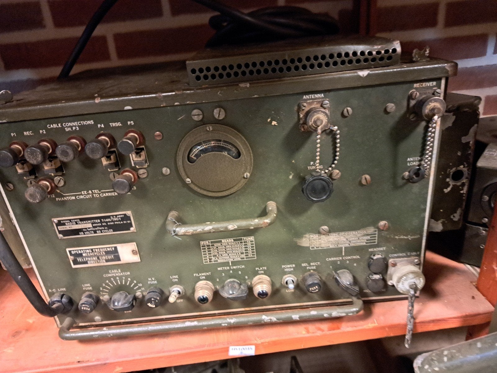 Originele US Army Radio Transmitter T-14H/TRC-1 (Hallicrafte, Ophalen, X, X, X