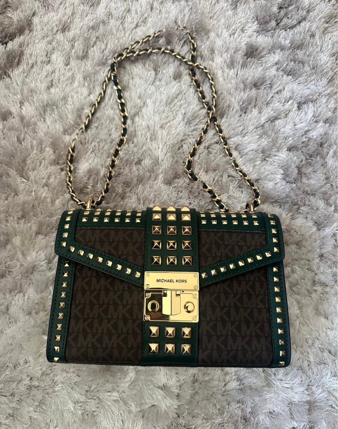 Michael Kors Schouderertas, Ophalen of Verzenden, Zo goed als nieuw, Groen, Schoudertasje