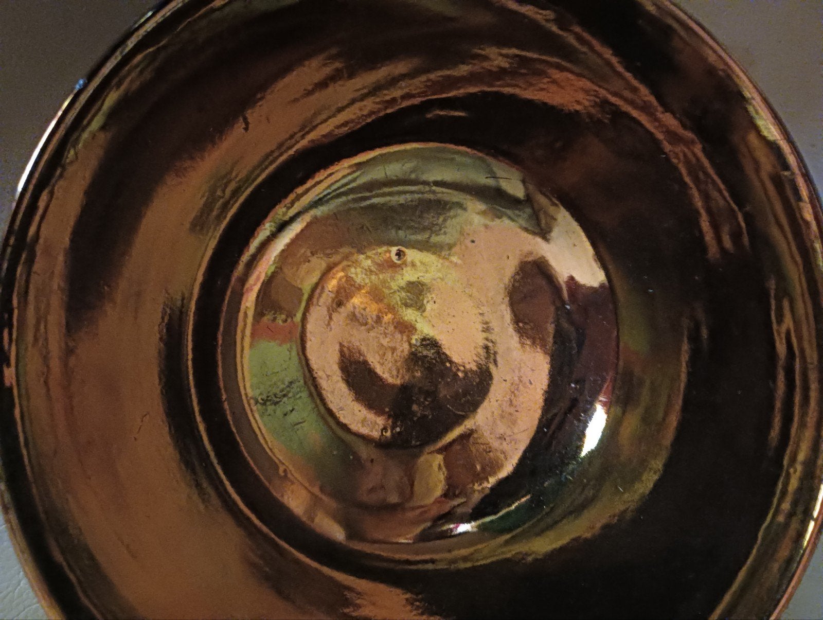 Vintage Gouden Bakje met Blauwe Bloemetjes, Antiek en Kunst, Ophalen of Verzenden