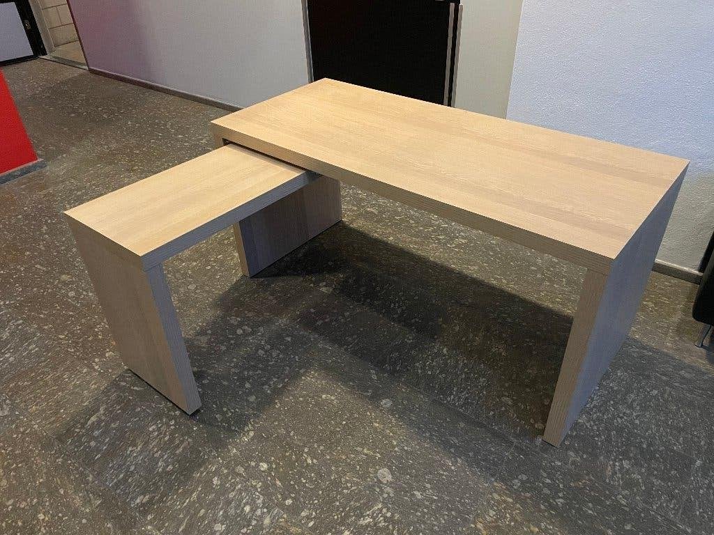 IKEA MALM bureau uittrekbaar blad eikenfineer 151x65, Huis en Inrichting, Ophalen, Gebruikt