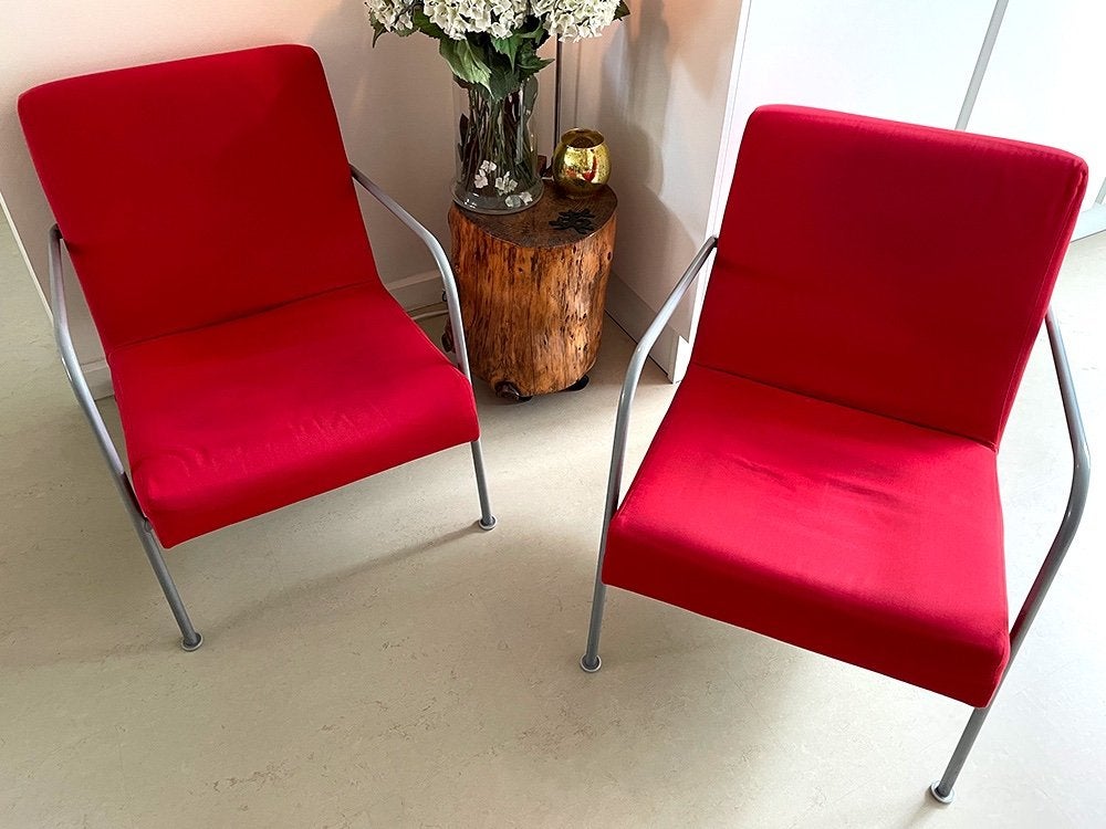2 Rode Ikea Stoelen in goede staat en fantastisch zitcomfort, Ophalen, Gebruikt, Twee, Stof