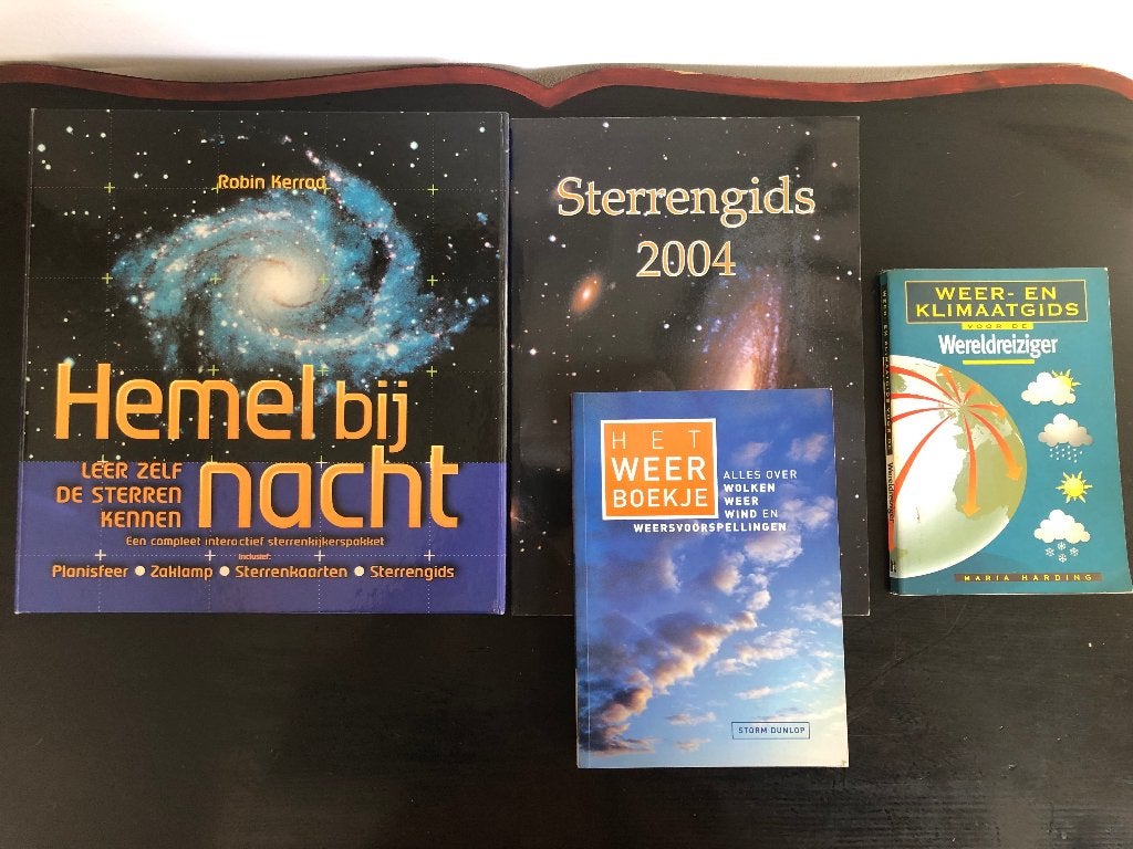 Set van 4 boeken; Hemel bij nacht, Weerboekje, Klimaatgids, Ophalen of Verzenden, Gelezen, Overige onderwerpen