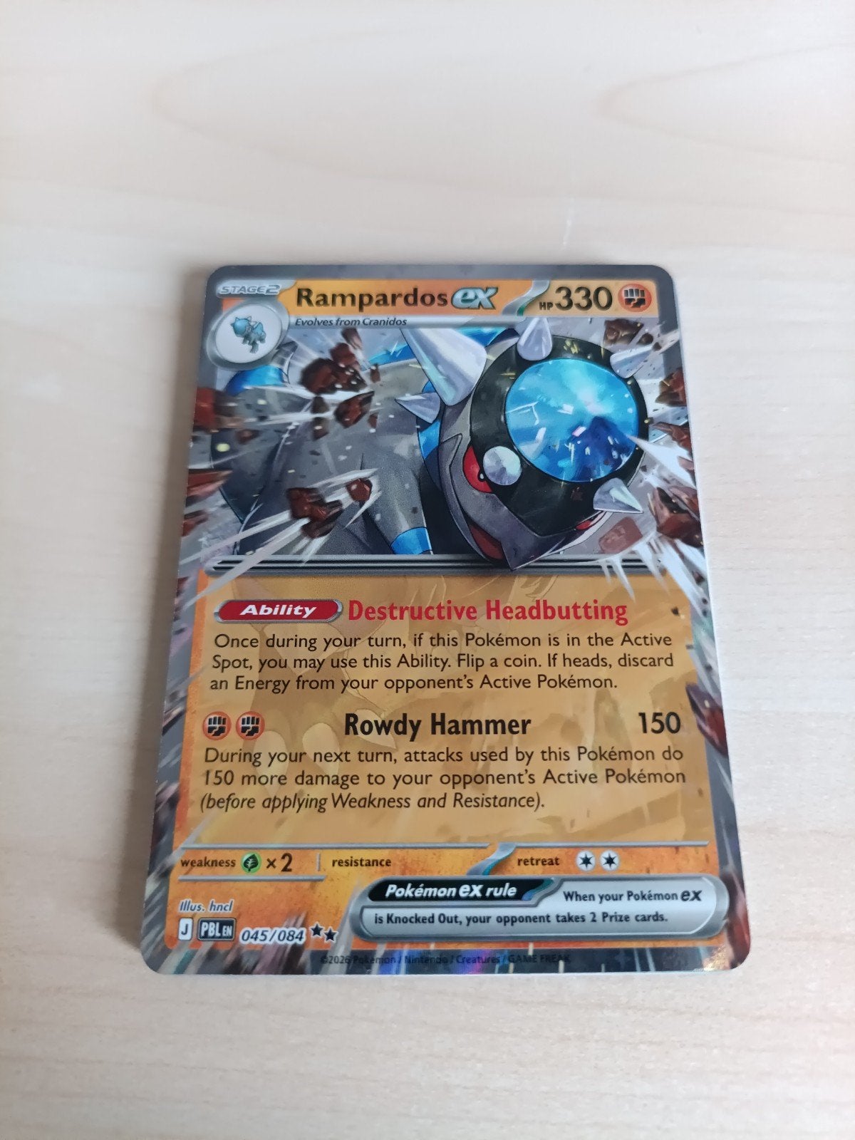 Rampardos ex 045/084 Pokémon kaart, Ophalen of Verzenden