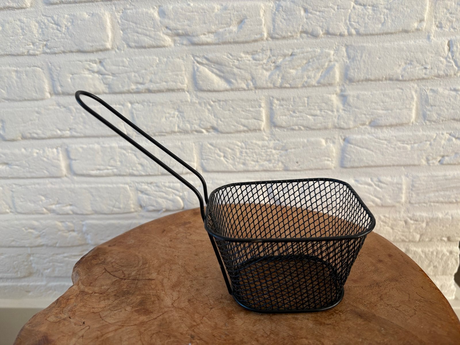 Frietmandje / Serveermandje Zwart Metaal, Overige typen, Ophalen of Verzenden, Zo goed als nieuw, Zwart