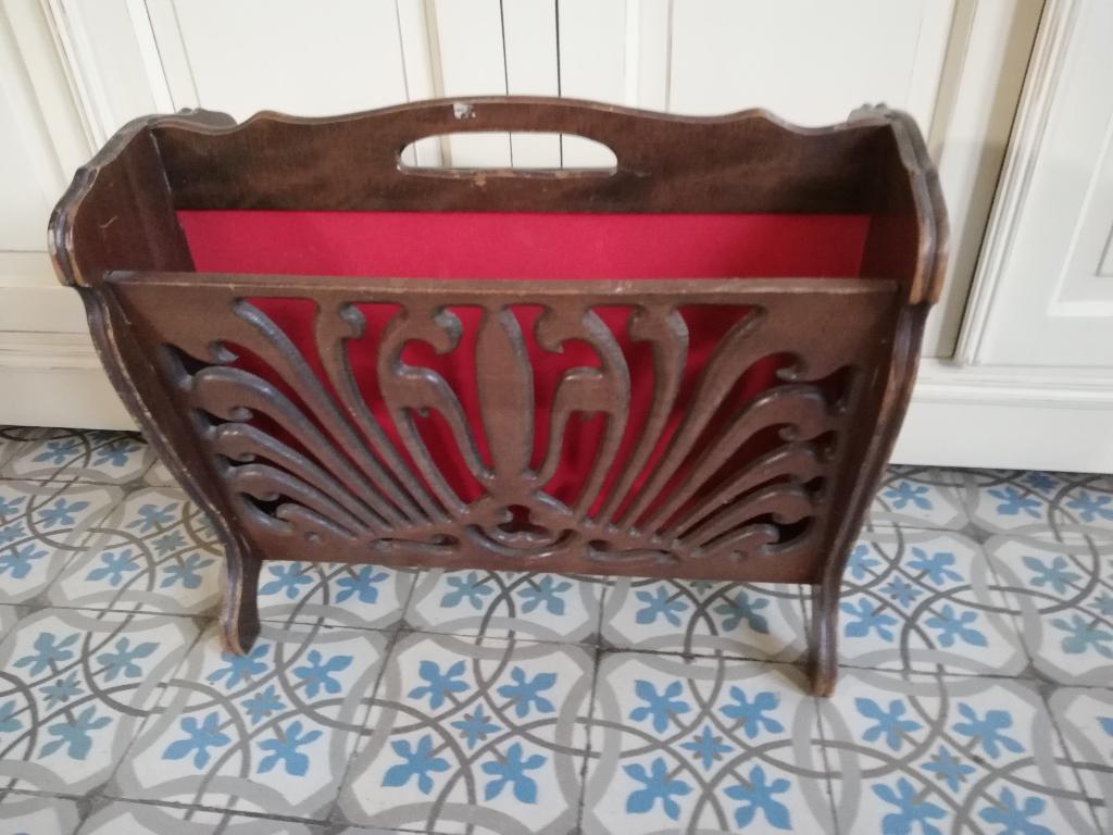 2xDecoratieve houten lectuurbak art nouveau groene en rode, Antiek en Kunst, Ophalen