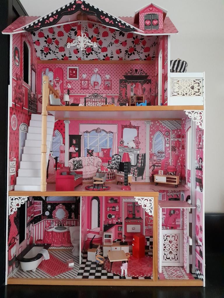 Kidkraft Barbiehuis / poppenhuis met meubels - Roze Design, Kinderen en Baby's, Speelgoed | Poppenhuizen, Ophalen of Verzenden