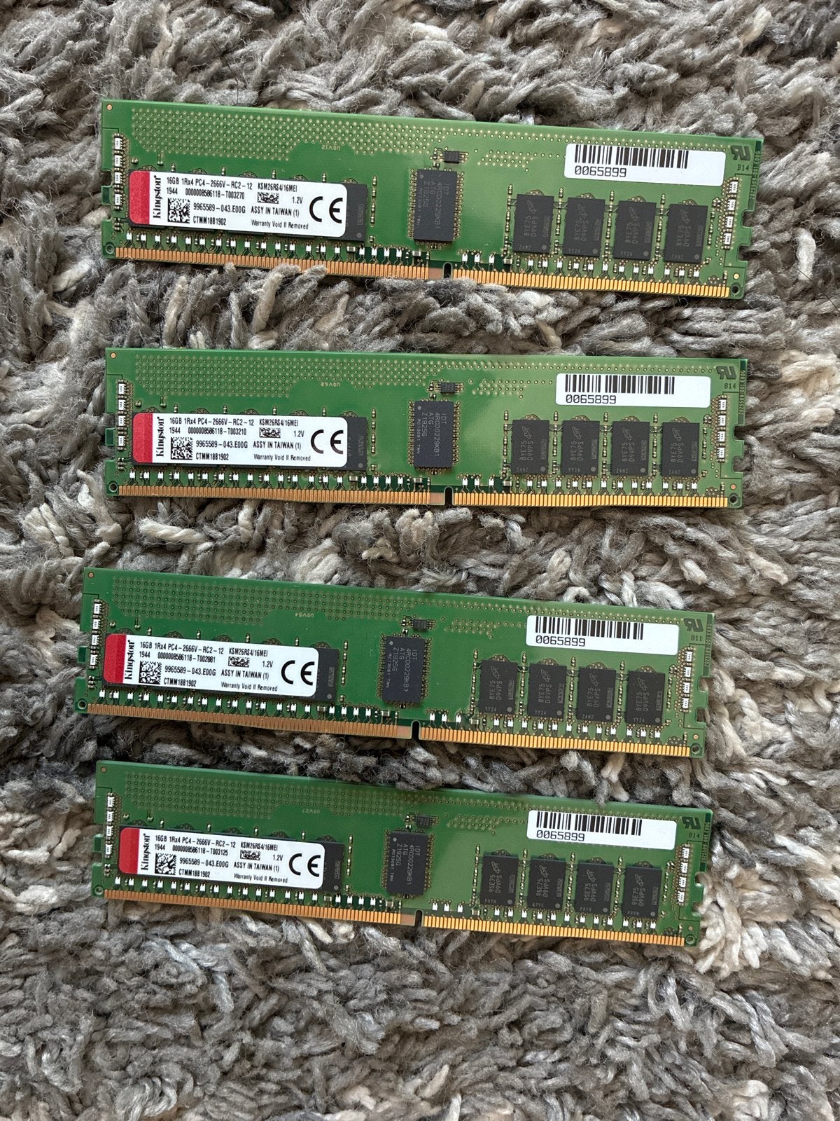 Kingston 16GB DDR4 Server RAM Geheugen (4x 16GB), Computers en Software, RAM geheugen, Gebruikt, Server, DDR4, Ophalen of Verzenden