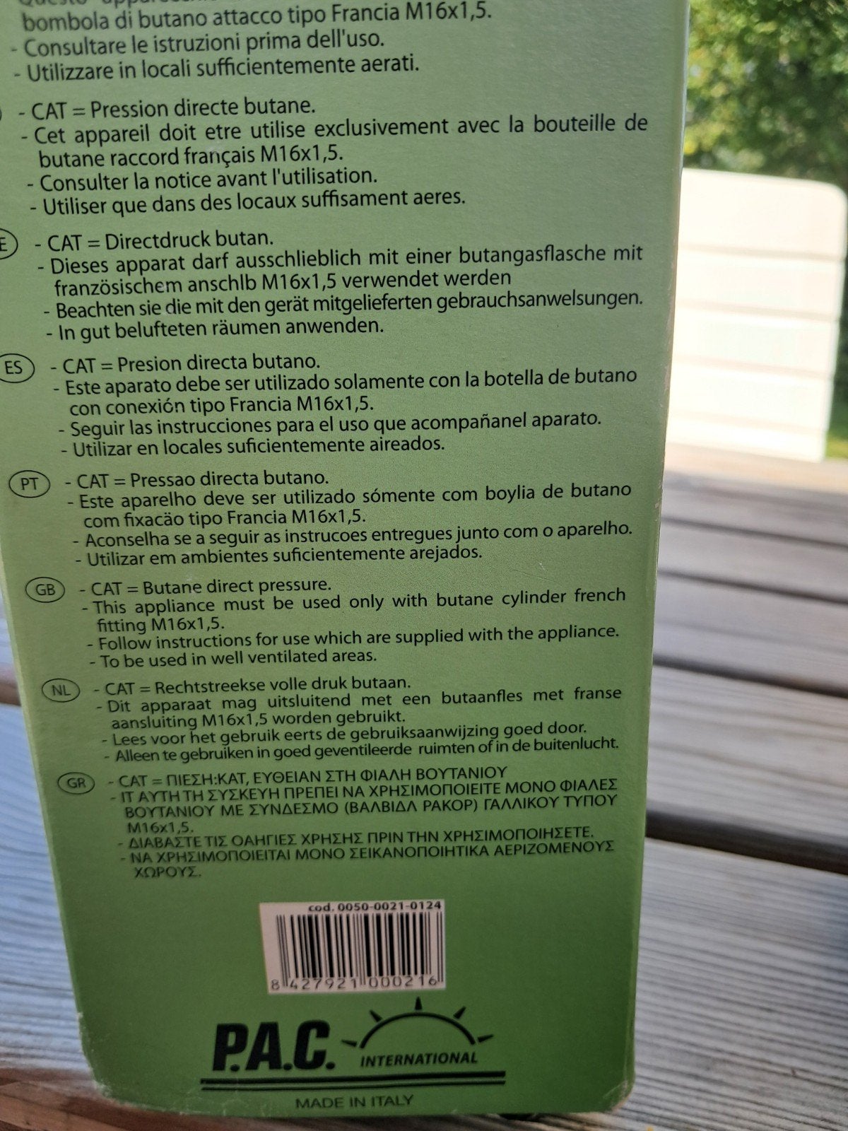 Compacte Camping Gasbrander - P.A.C. International, Caravans en Kamperen, Kampeeraccessoires, Ophalen, Gebruikt