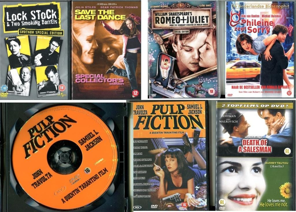 DVDs Pulp Fiction,Romeo en Juliet,Sex en de City ea, Cd's en Dvd's, Dvd's | Overige Dvd's, Gebruikt, Vanaf 12 jaar, Verzenden