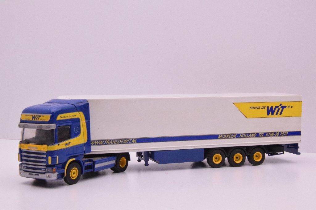 Scania 124  '' Frans de Wit transport Moerdijk  ''  Lion car, Ophalen of Verzenden, Gebruikt, Bus of Vrachtwagen, Lion Toys
