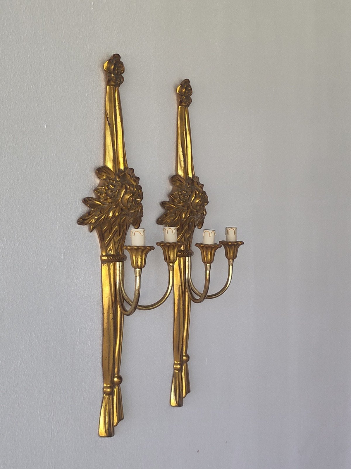 Vintage Deknudt wandlamp goudkleurig lamp De Knudt goud, Ophalen of Verzenden