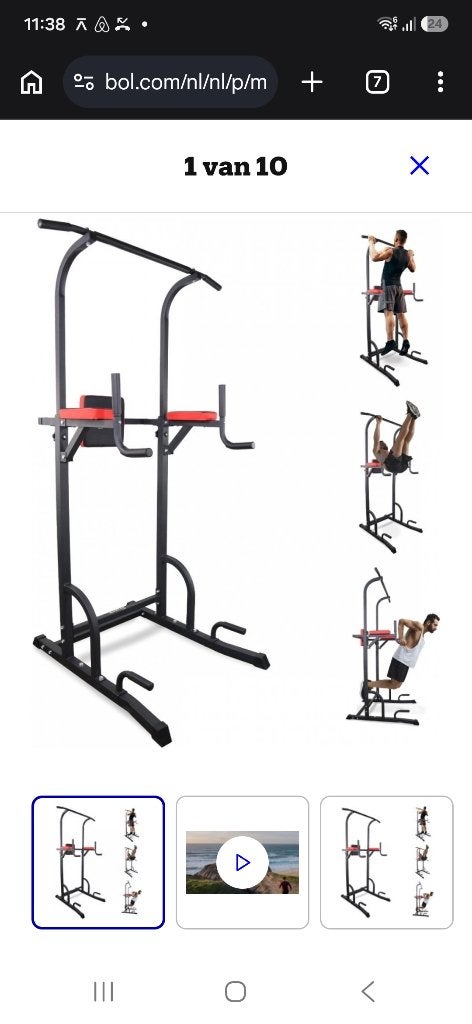 Power Tower Dip Station Optrekstation Fitness Krachtstation, Ophalen, Gebruikt, Benen, Oprekstang