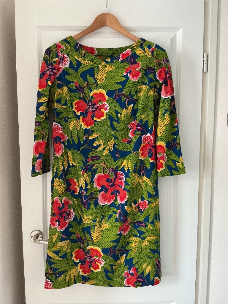 Vlisco, hand made, maat 42, Kleding | Dames, Jurken, Maat 42/44 (L), Zo goed als nieuw, Vlisco, Onder de knie