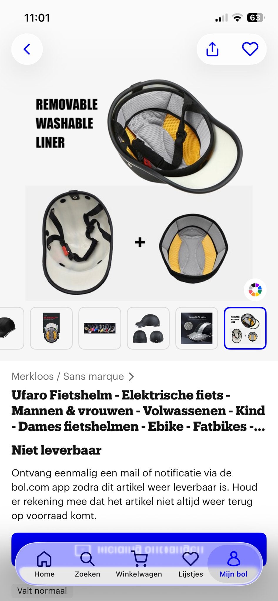 Ufaro Fietshelm - E-bike - Fatbike - Zwart - Unisex, Fietsen en Brommers, Fietsaccessoires | Fietshelmen, Ophalen, Nieuw, Overige maten
