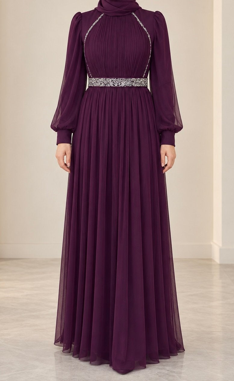 Evening dress, Galajurk, Verzenden, Paars, Maat 42/44 (L)