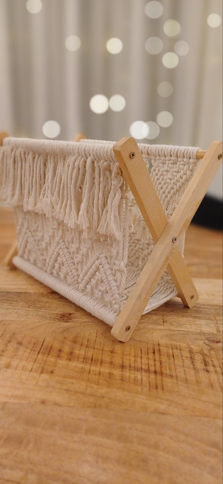 Krantenrek, tijdschriftenrek, macramé handwerk, Ophalen of Verzenden, Nieuw