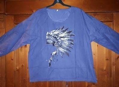 Tuniek blauw Native American 46-48, Kleding | Dames, Ophalen of Verzenden, Nieuw, Maat 46/48 (XL) of groter, Blauw