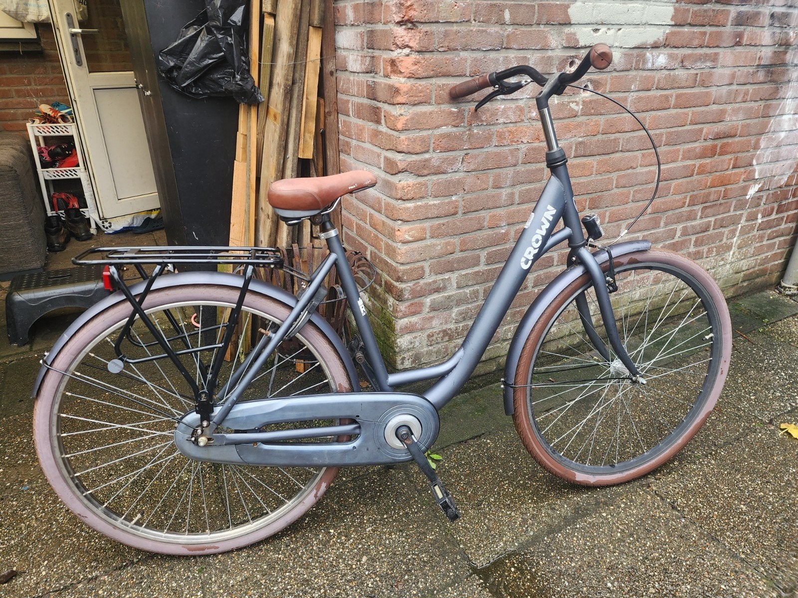 Crown Damesfiets - Zo goed als nieuw, Overige merken, Terugtraprem, (Extra) lage instap, Ophalen of Verzenden