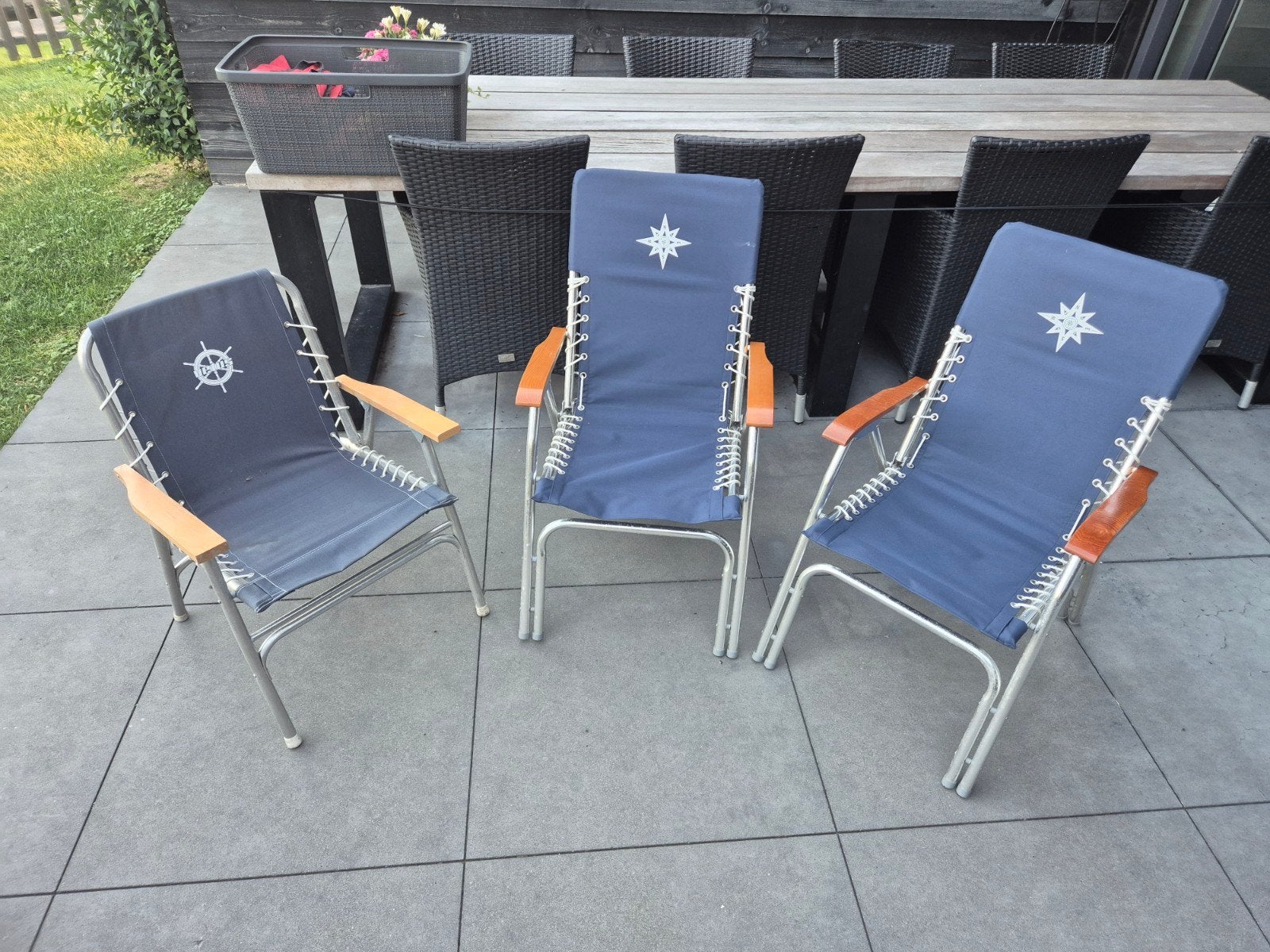 Set van 3 opvouwbare Talamex dekstoel deluxe navy, Ophalen, Gebruikt