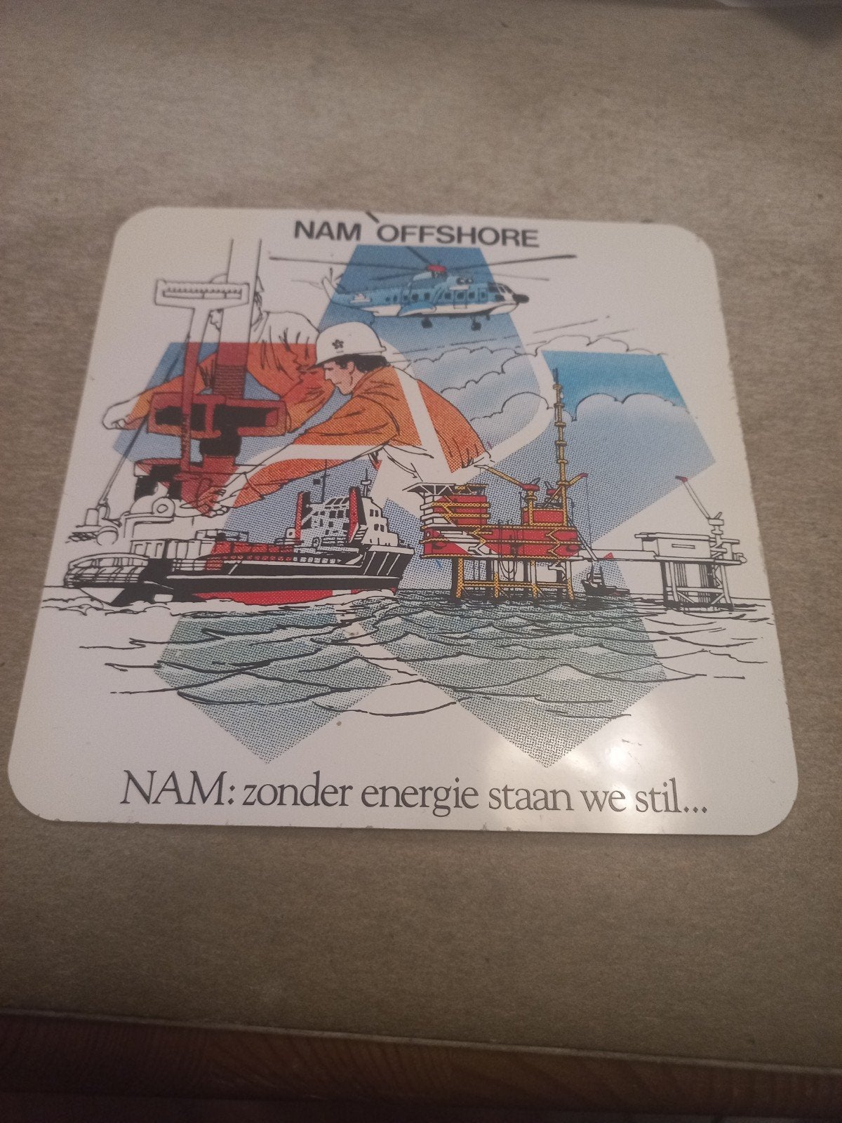 Vintage NAM Offshore sticker - Zonder Energie Staan We S, Ophalen of Verzenden, Gebruikt