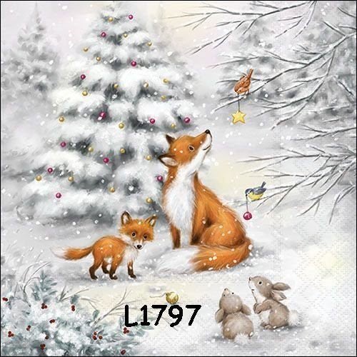 Servetten decoupage/bullet journal - dieren kerst L1797, Hobby en Vrije tijd, Knutselen, Verzenden, Nieuw