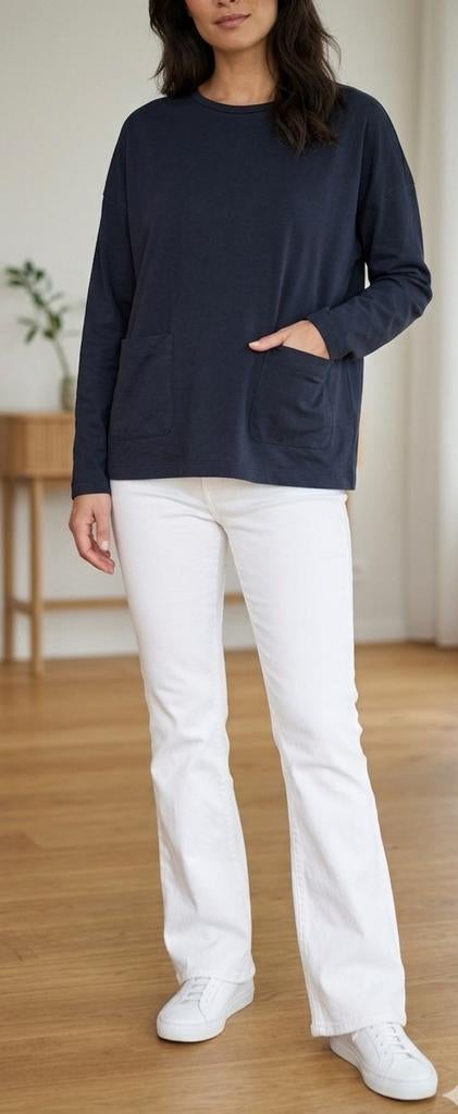 COS donkerblauwe katoenen blouse maat S, COS, Blauw, Ophalen of Verzenden, Zo goed als nieuw