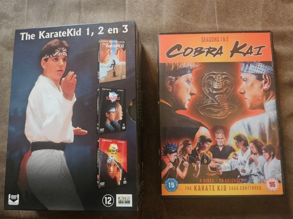 The Karate Kid 1, 2, 3 & Cobra Kai Seizoen 1 & 2 DVD Boxset, Vanaf 12 jaar, Ophalen of Verzenden, Gebruikt, Boxset