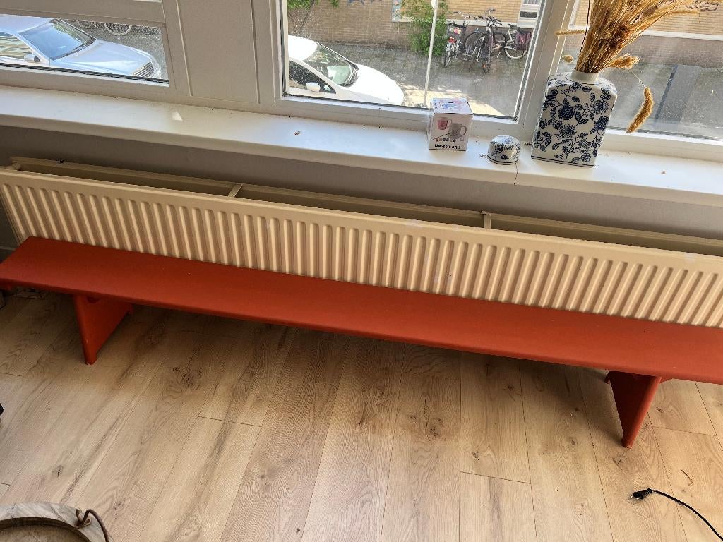 Schoolbank rood, Ophalen, Gebruikt, Stoel(en)