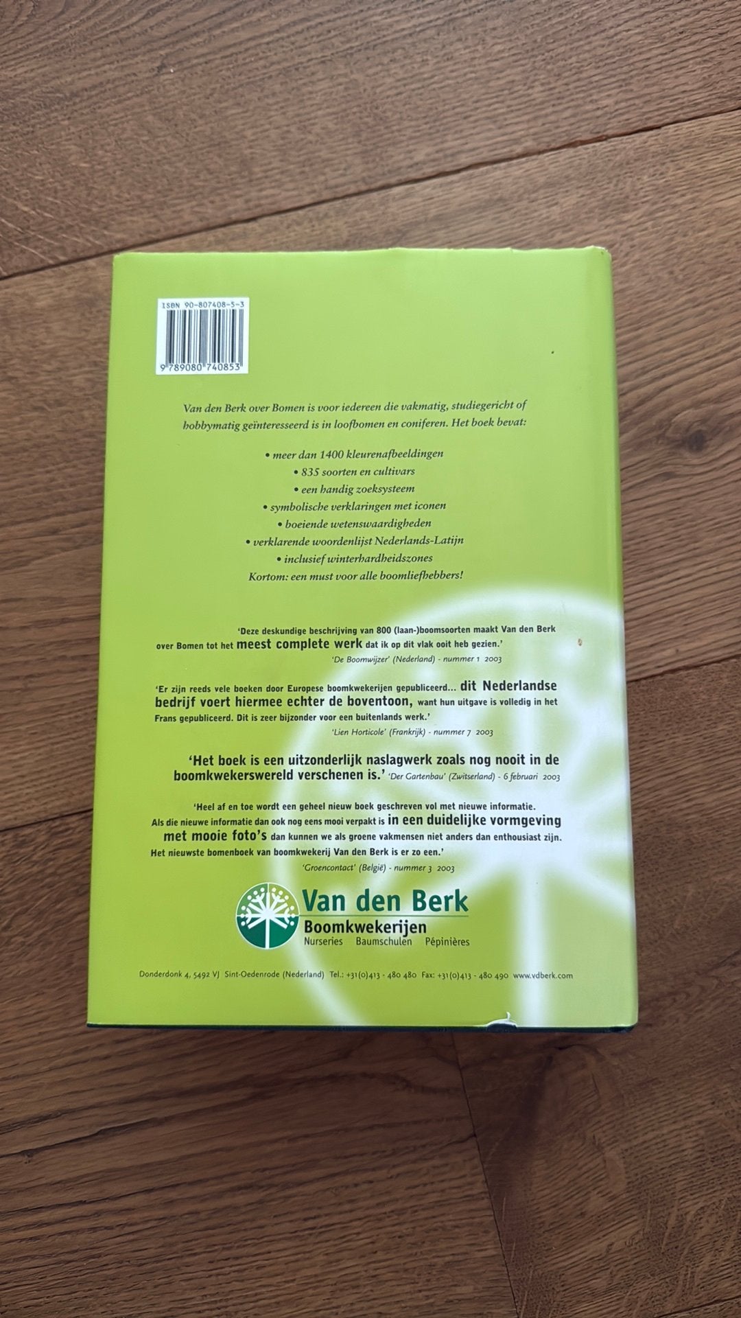 Van den Berk over Bomen, Boeken, Ophalen of Verzenden, Zo goed als nieuw