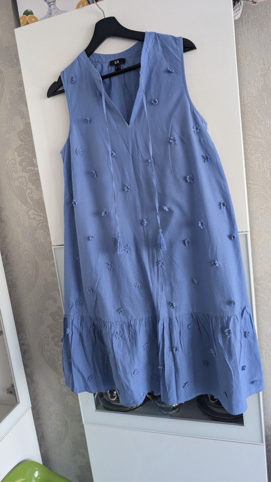C&A Katoenen Jurk Maat 38/40 (M) Blauw, Kleding | Dames, Maat 38/40 (M), Blauw, Ophalen of Verzenden, Zo goed als nieuw