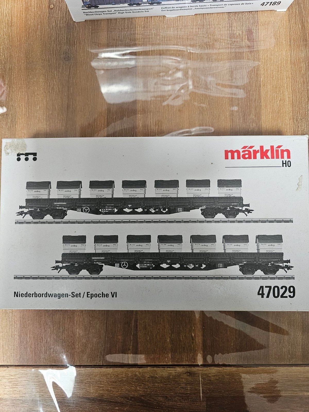 Märklin HO Niederbordwagen-Set 47029 Epoche VI, Ophalen, Wisselstroom, Wagon, Zo goed als nieuw