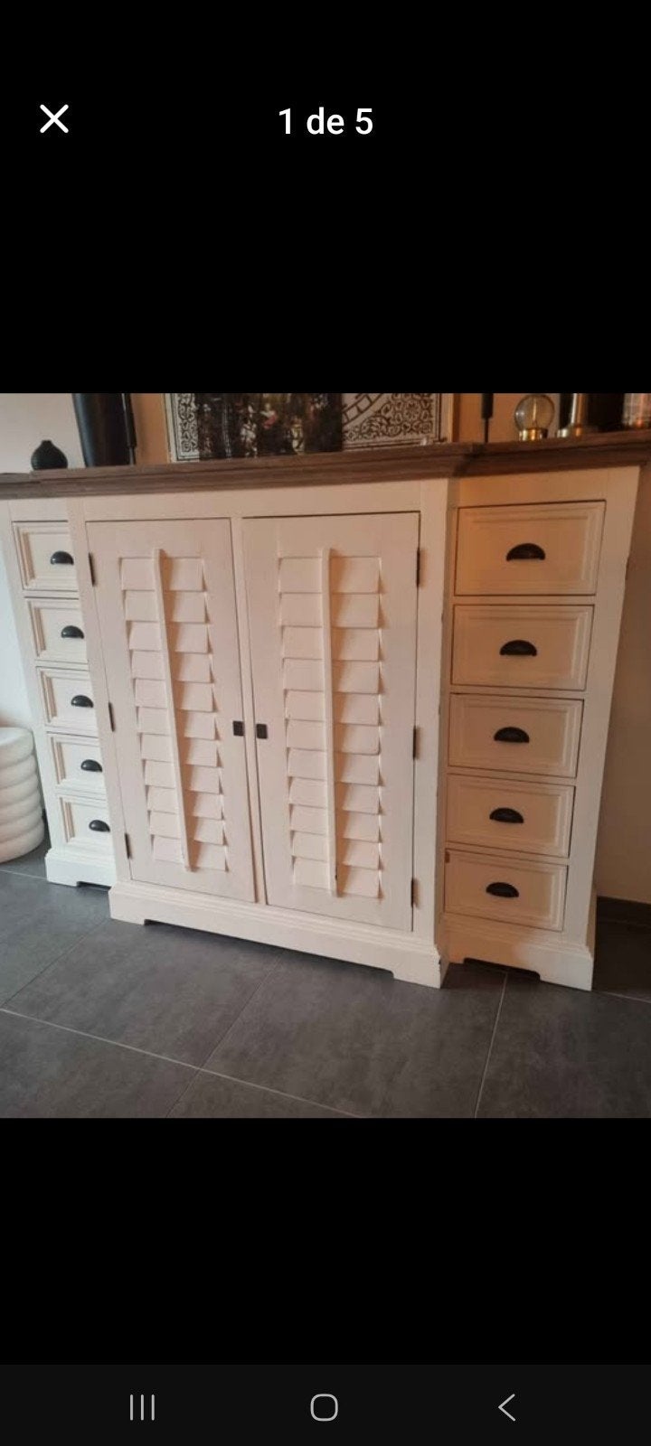Landelijk dressoir met jaloeziedeur en lades, Huis en Inrichting, Ophalen, Gebruikt, Met lade(s), 150 tot 200 cm