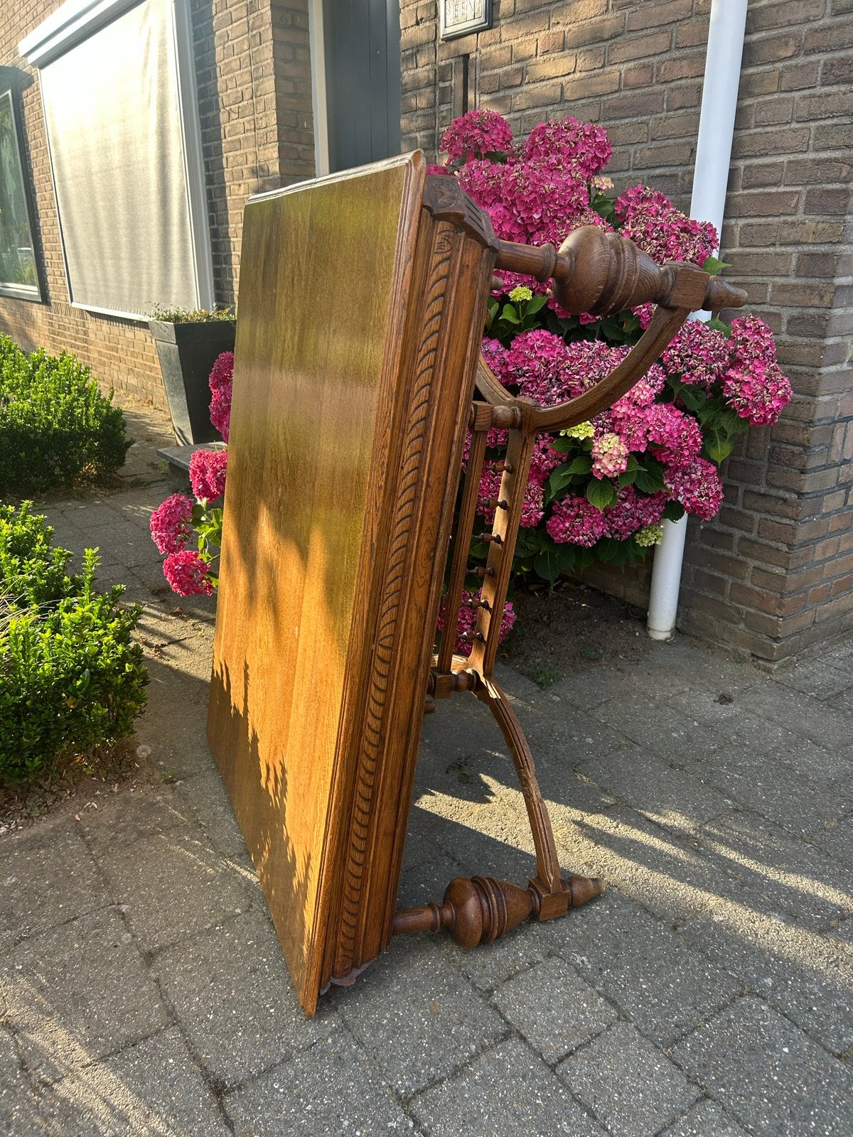 Antieke houten salontafel | 119 x 86 x 55 cm, Ophalen