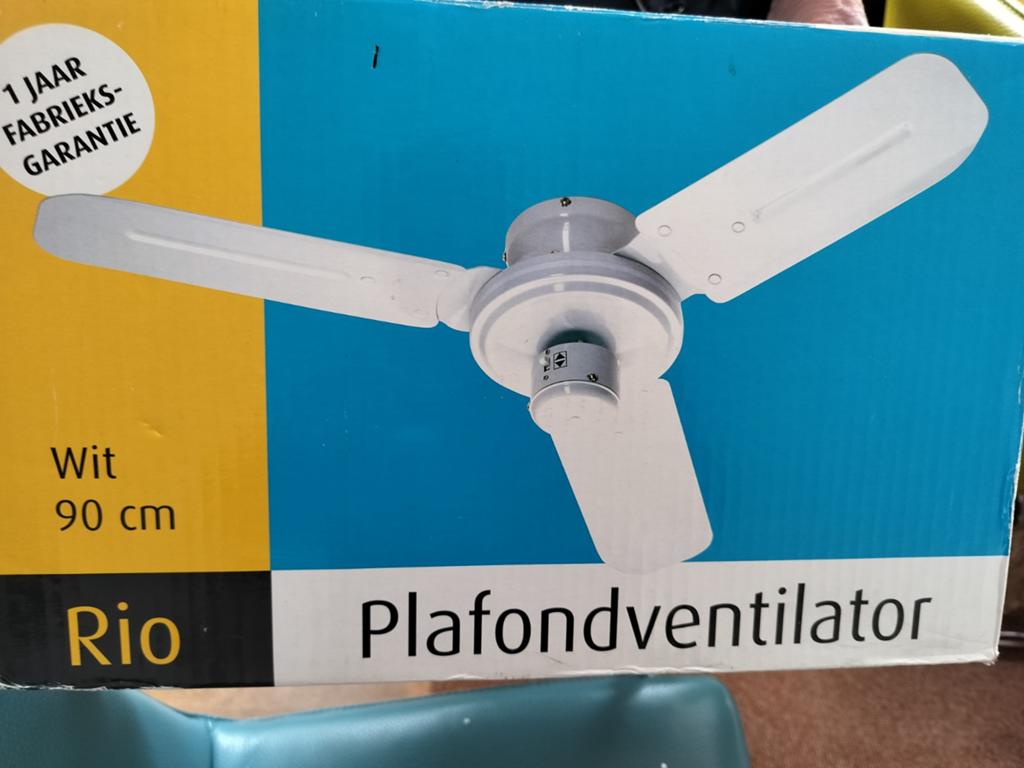 Plafondventilator Rio - Nieuwstaat, getest, Witgoed en Apparatuur, Ventilatoren, Ophalen of Verzenden, Zo goed als nieuw, Plafondventilator