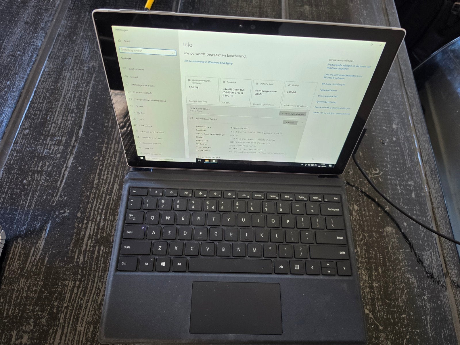 Microsoft Surface Pro 4 - i7, 8GB RAM, 256GB SSD, Gebruikt, Surface Pro 4, Gps, 12 inch
