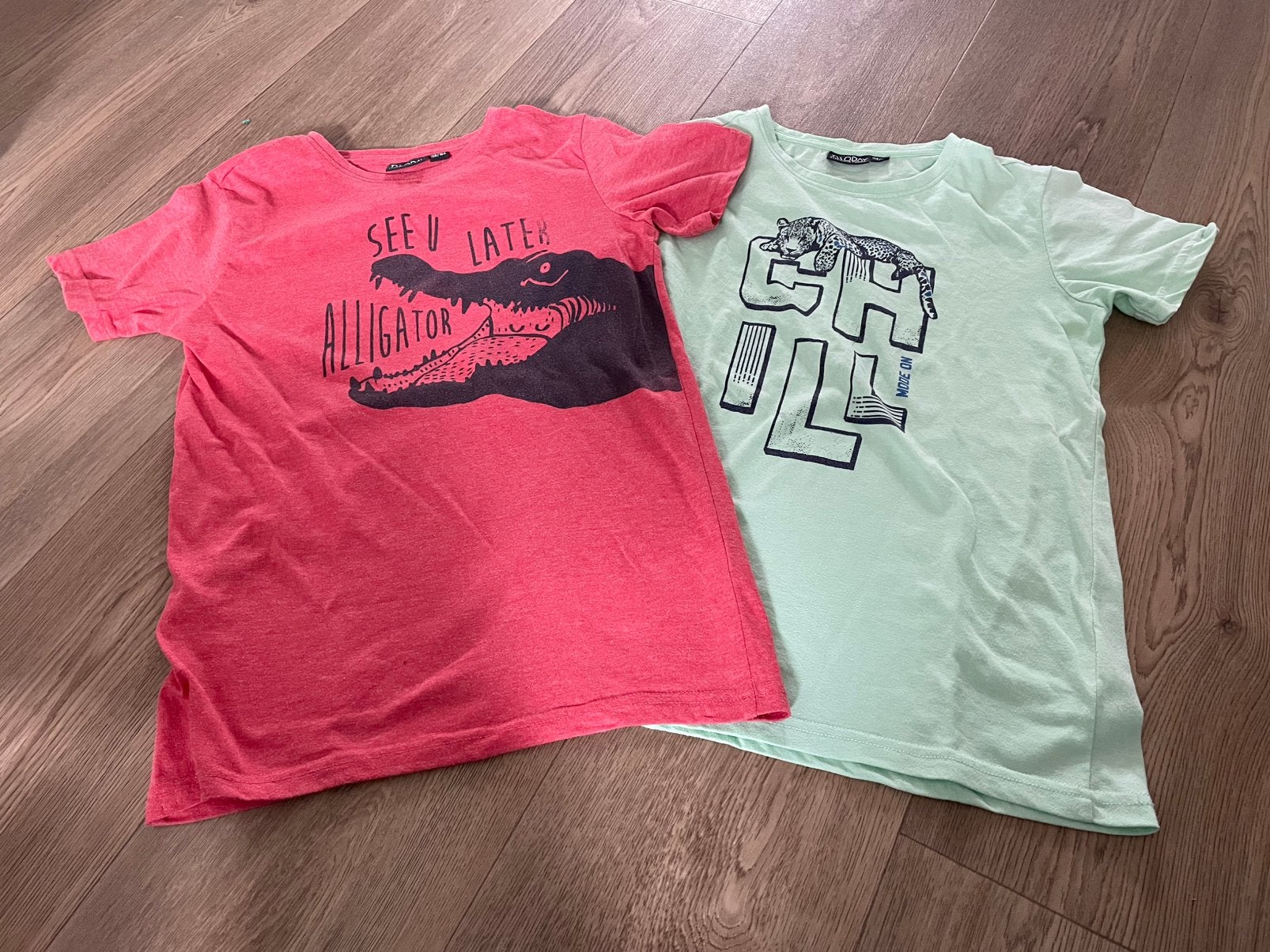 2 shirts met dieren maat 158/164, Kinderen en Baby's, Kinderkleding | Maat 158, Ophalen of Verzenden, Zo goed als nieuw, Jongen