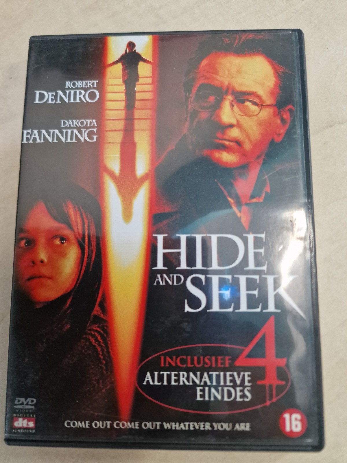 Hide and Seek DVD met Robert De Niro en Dakota Fanning, Psychologische thriller, Gebruikt, Vanaf 16 jaar, Ophalen of Verzenden